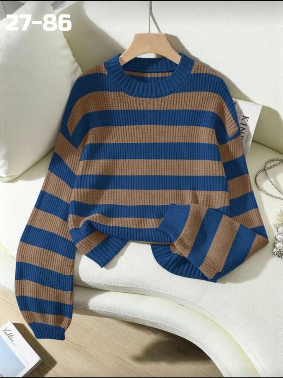 свитер в полоску,свитер женский в полоску,женский трикотажный пуловер разноцветный свободный свитер в полоску,свитер в полоску вязаный джемпер приталенный оверсайз julia's blooming,джемпер в полоску