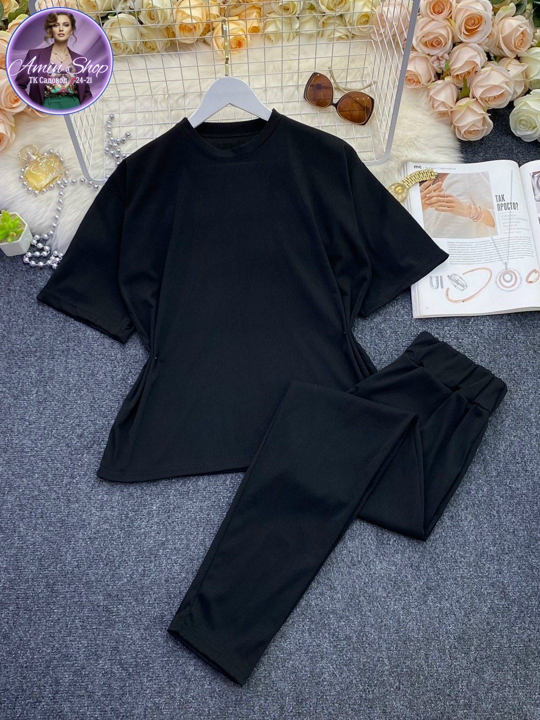 брюки комбинированные,костюм женский,брюки женские,одежда для женщин,брюки женские черные