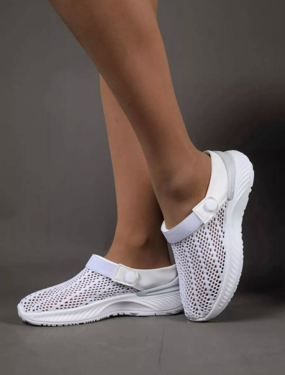 ,сабо женские, женская,сабо с перфорацией,слипоны женские белые летние