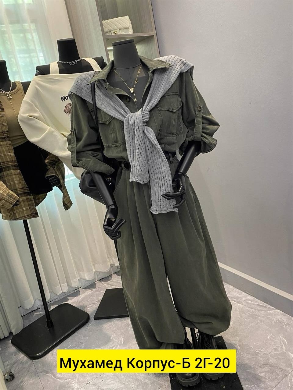 женский комбинезон davydoff 8014 хаки,комбинезон davydoff 8014 хаки,комбинезон повседневный,комбинезон с брюками,комбинезон женский