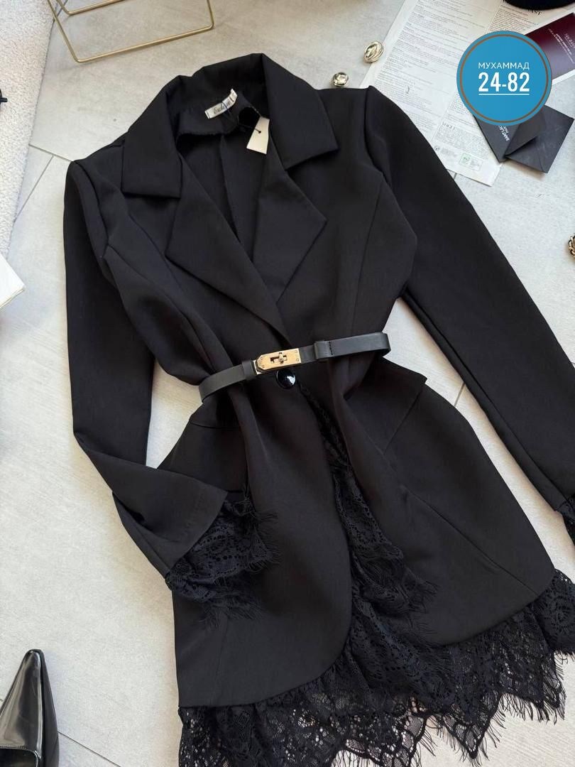 пиджак женский,приталенный жакет,пиджак с кружевом,блейзер с кружевом