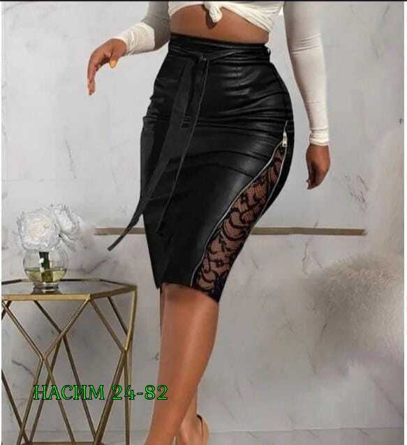юбка кожаная,кожаная юбка с кружевом,юбка из кожи с кружевом,юбка с кружевом,кожаная юбка с гипюром