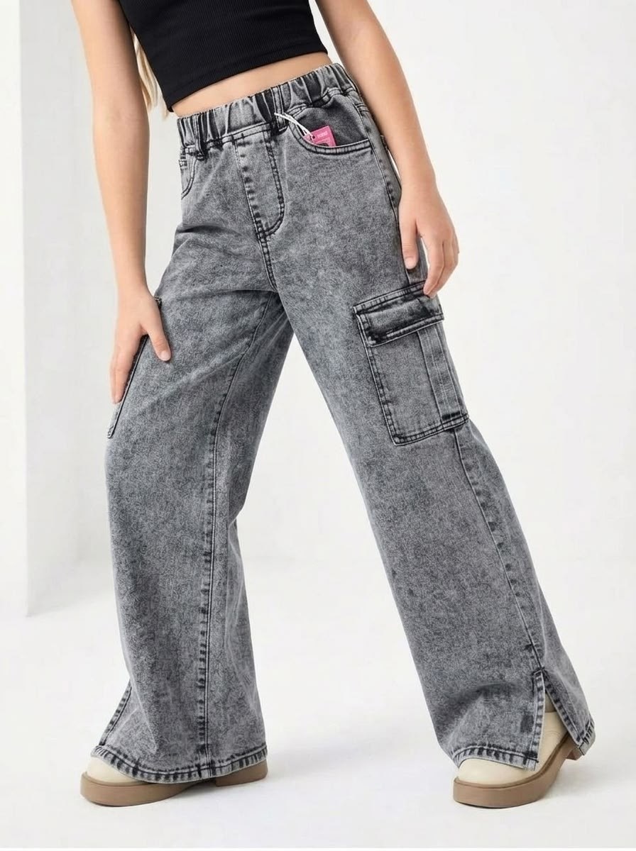 широкие джинсы для девочек серый o`stin,широкие джинсы для девочек,джинсы карго для девочки подростка,джинсы карго для девочки,джинсы для девочки подростка широкие