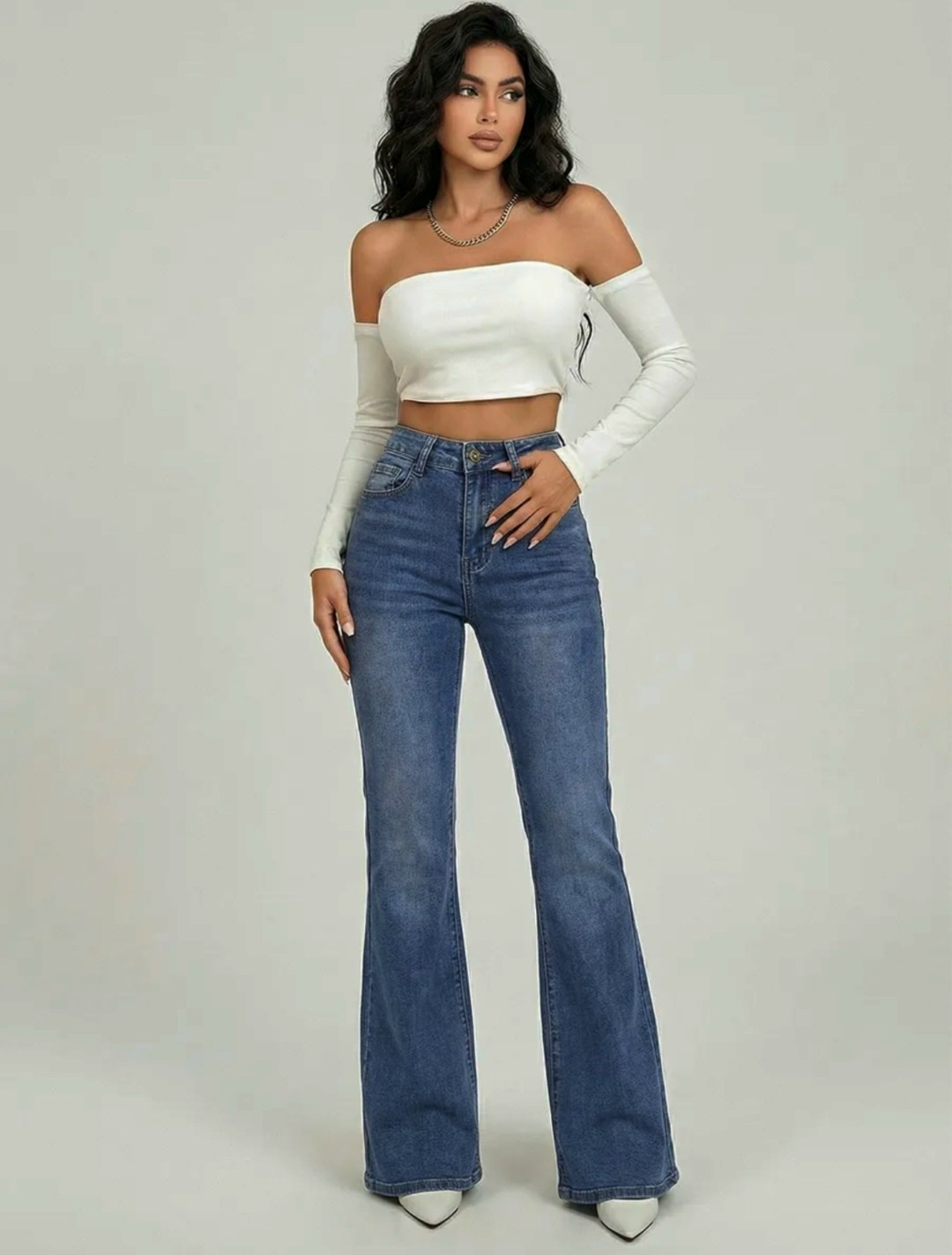 джинсы женские,джинсы женские клеш,джинсы клеш с высокой талией,синие джинсы клеш женские,расклешенные джинсы с высокой талией