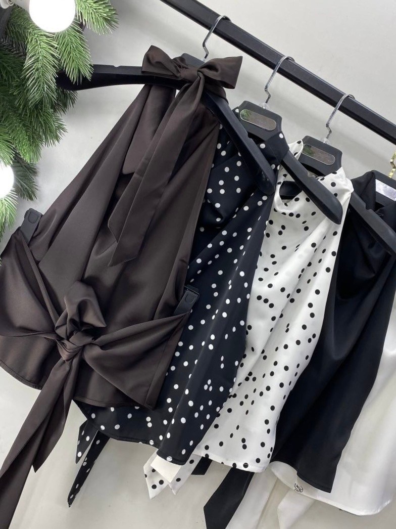 атласный топ,женский атласный топ,элегантная блуза из атласа,женская блузка,женский повседневный атласный топ с лямкой на шее