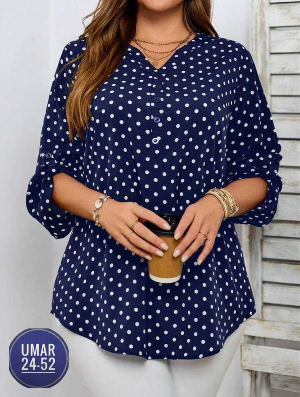 блузка в горошек для полных,блузка женская модная,блузка женская,блузы в горошек для полных,женская блузка больших размеров
