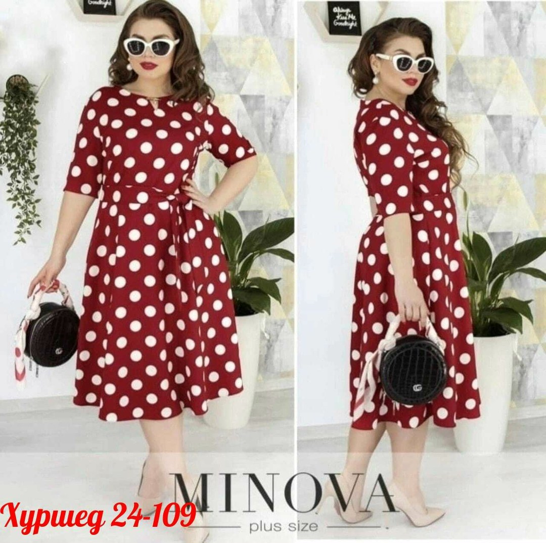 платье женское в горошек ,платье женское в горошек,женское платье больших размеров,платье в горошек для полных,платья из софта для женщин