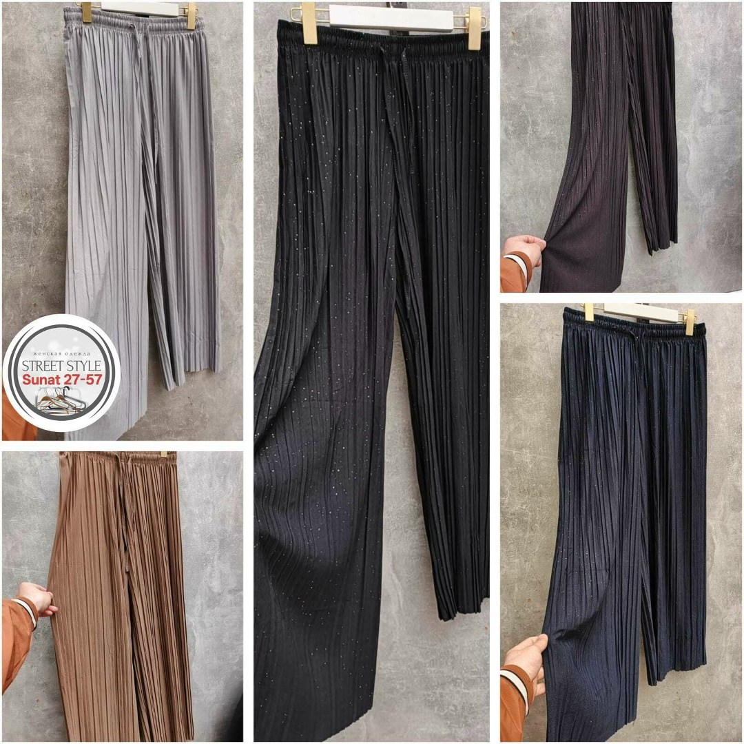 брюки из плиссированной ткани черные,брюки женские свободные повседневные с широкими штанинами,брюки плиссированные,брюки плиссе,штаны плиссированные широкие