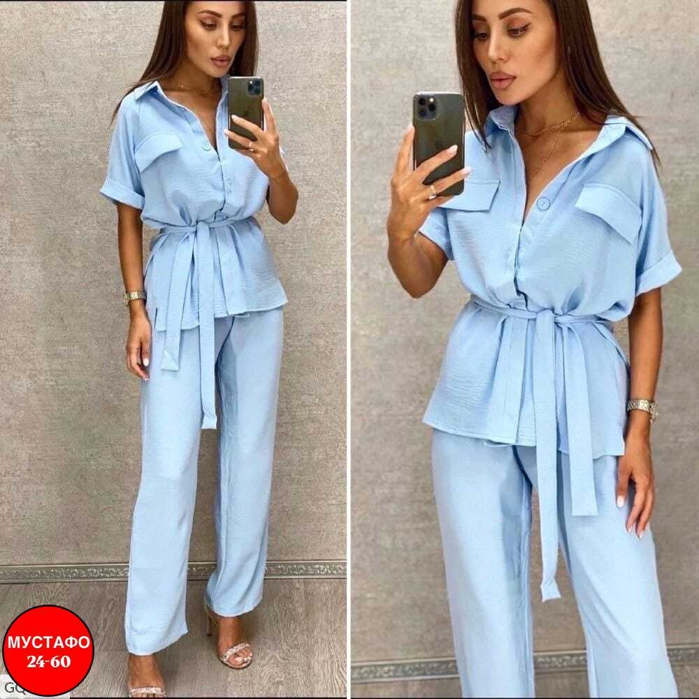 брючный костюм,брючный костюм жатка,костюм женский летний брючный,женский летний костюм блузка и брюки прямые цвет хаки,костюм двойка женский летний брючный