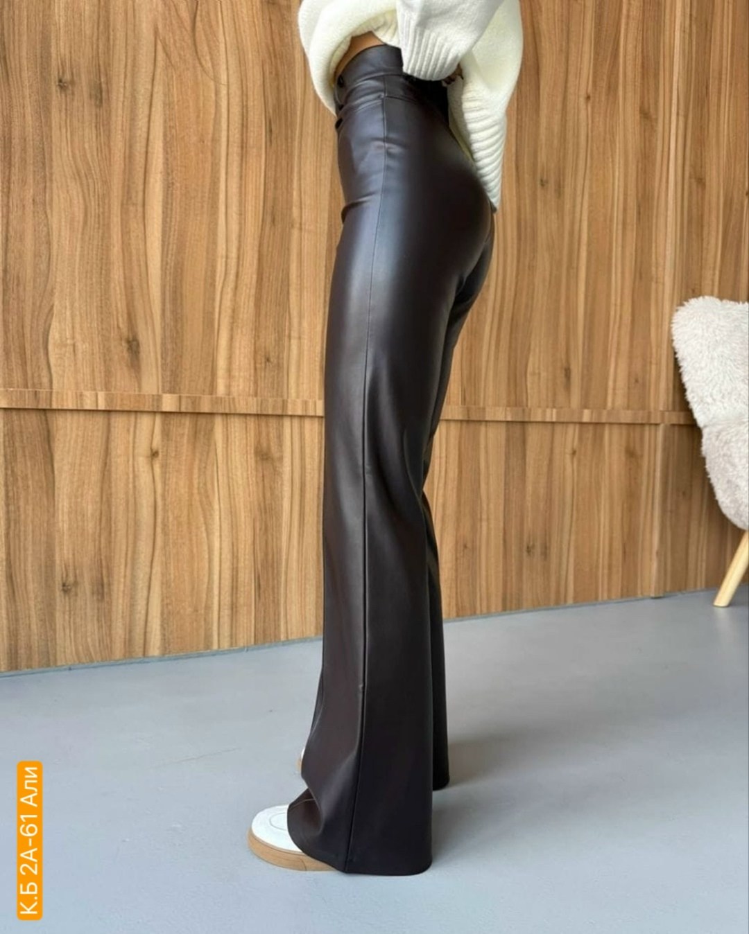 коричневые кожаные брюки mg1316 madmext,кожаные брюки,кожаные штаны,стильные наряды