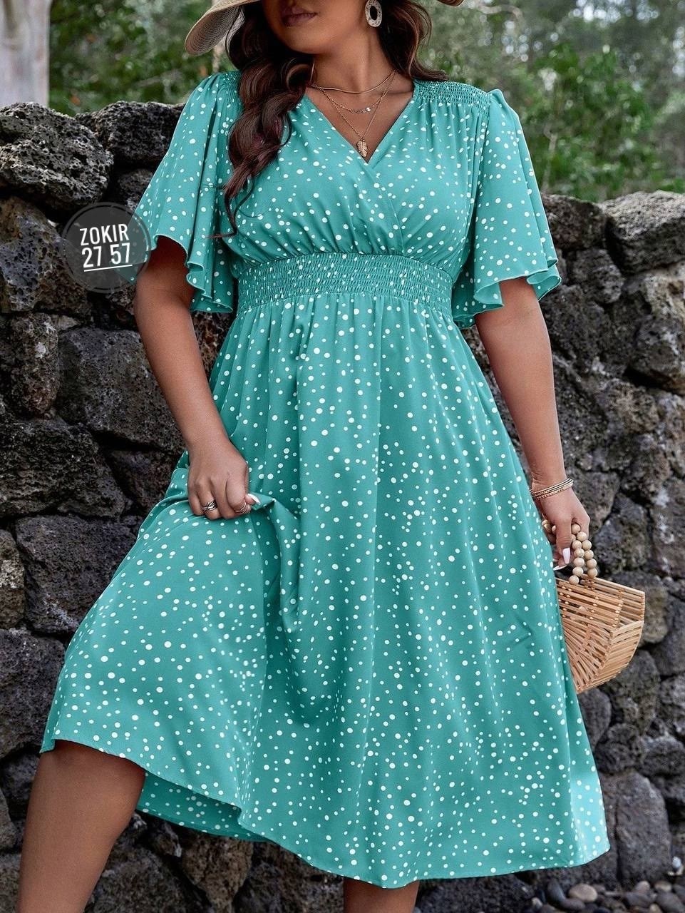 женское платье больших размеров,платье женской,летнее женское платье,платья в горошек,платья для полных женщин