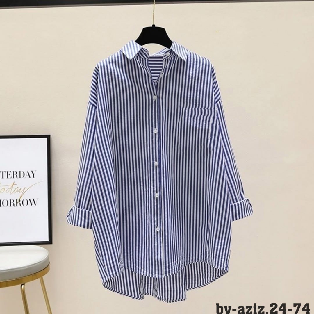 женская рубашка в полоску,полосатая рубашка,рубашка в синюю полоску женская,женская свободная рубашка в полоску,повседневная рубашка