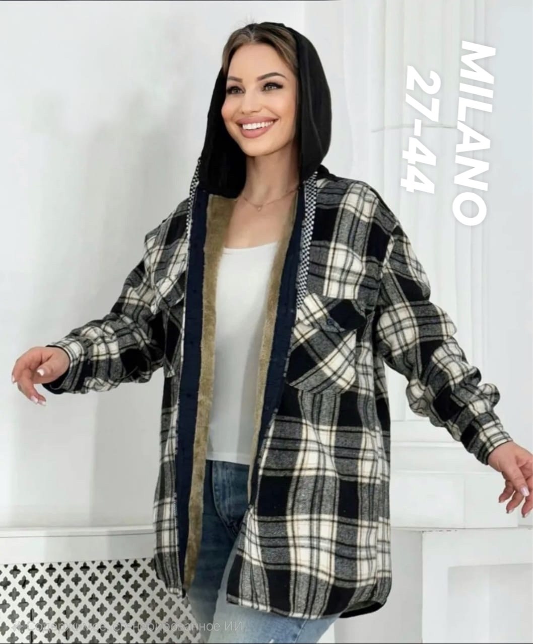 рубашка оверсайз теплая в клетку удлиненная amy store,рубашка женская, оптом,,рубашка оверсайз теплая в клетку удлиненная