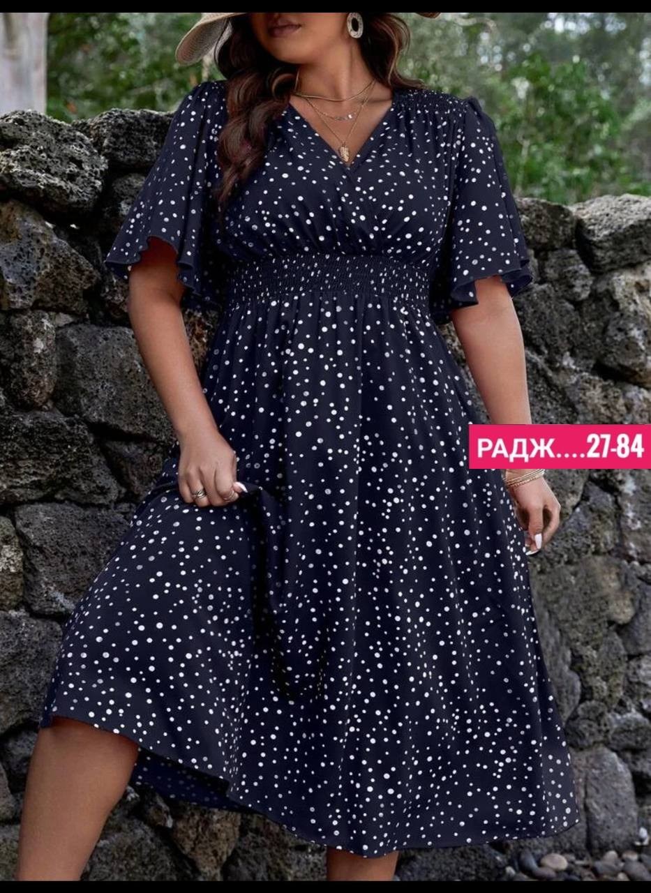 летнее женское платье,женские платья больших размеров,платье женской,женственное платье в горошек,платья в горошек