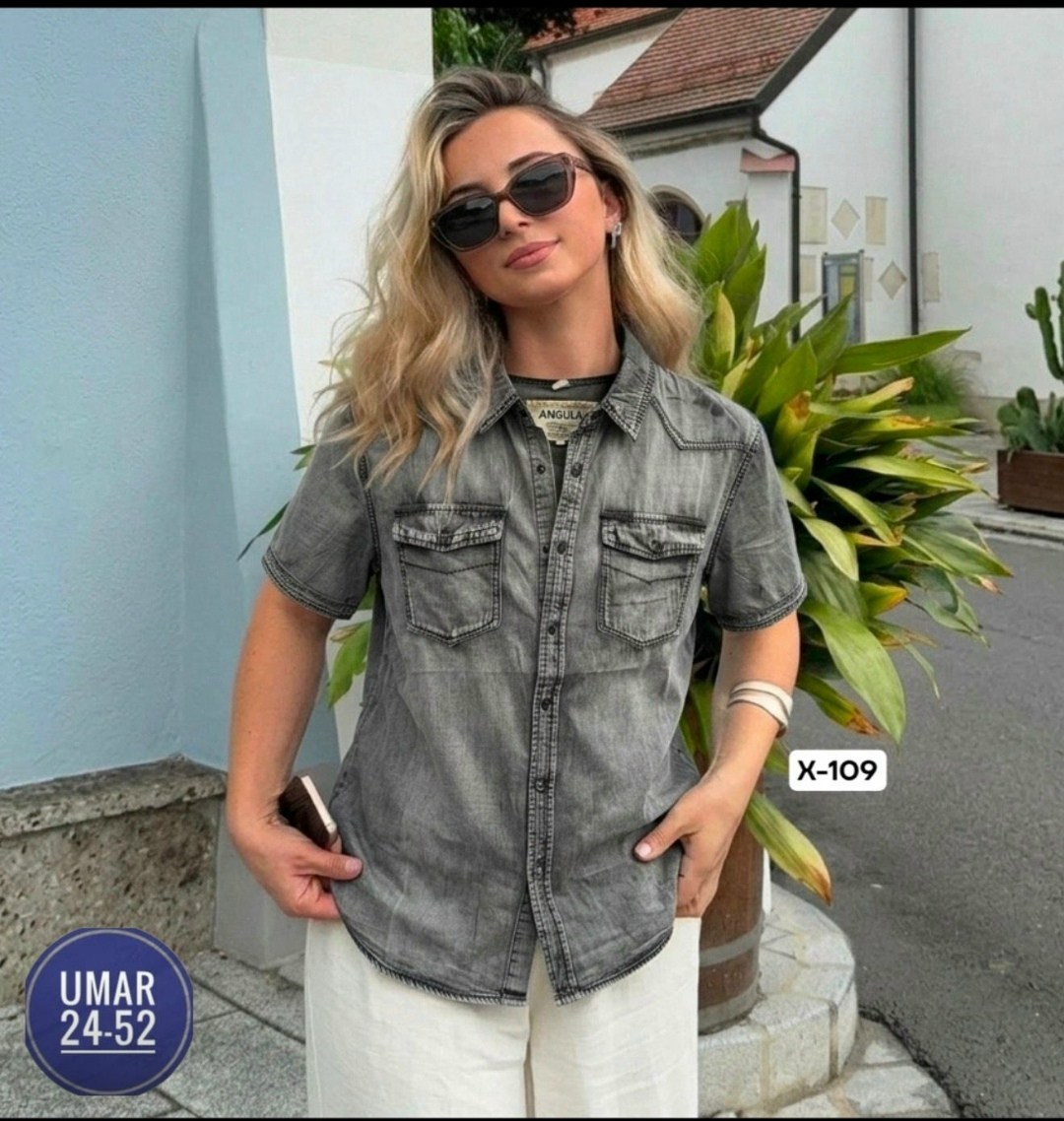 рубашка женская джинсовая,повседневная рубашка,джинсовая блузка,рубашка джинсовая,джинсовая рубашка с коротким рукавом