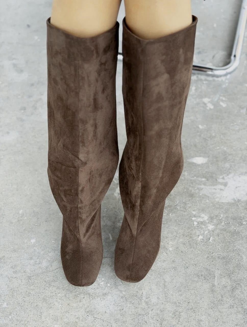 ,замшевые сапоги,женские сапоги,коричневые сапоги, женская