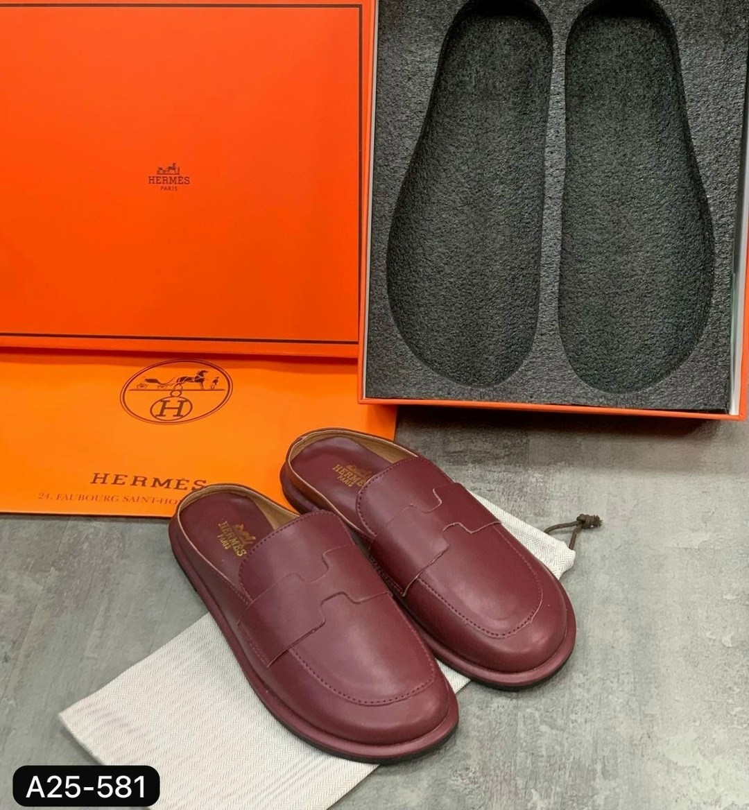 ,мюли кожаные, женская,обуви,эрмес