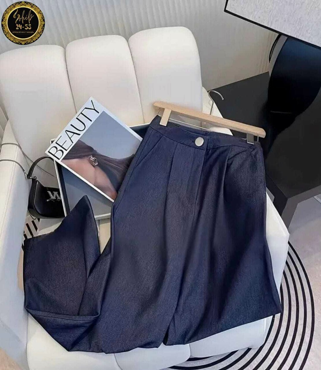 джинсовый костюм брючный палаццо с жилетом vera nova,джинсовый костюм,джинсовые костюмы женские,жилет и брюки,костюм с жилетом