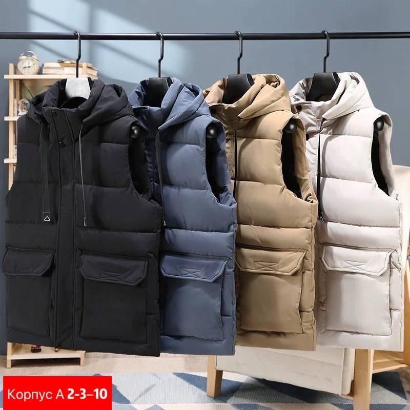 мужской жилет с капюшоном,мужской утепленный жилет,жилет с капюшоном,теплый жилет,жилетка теплая