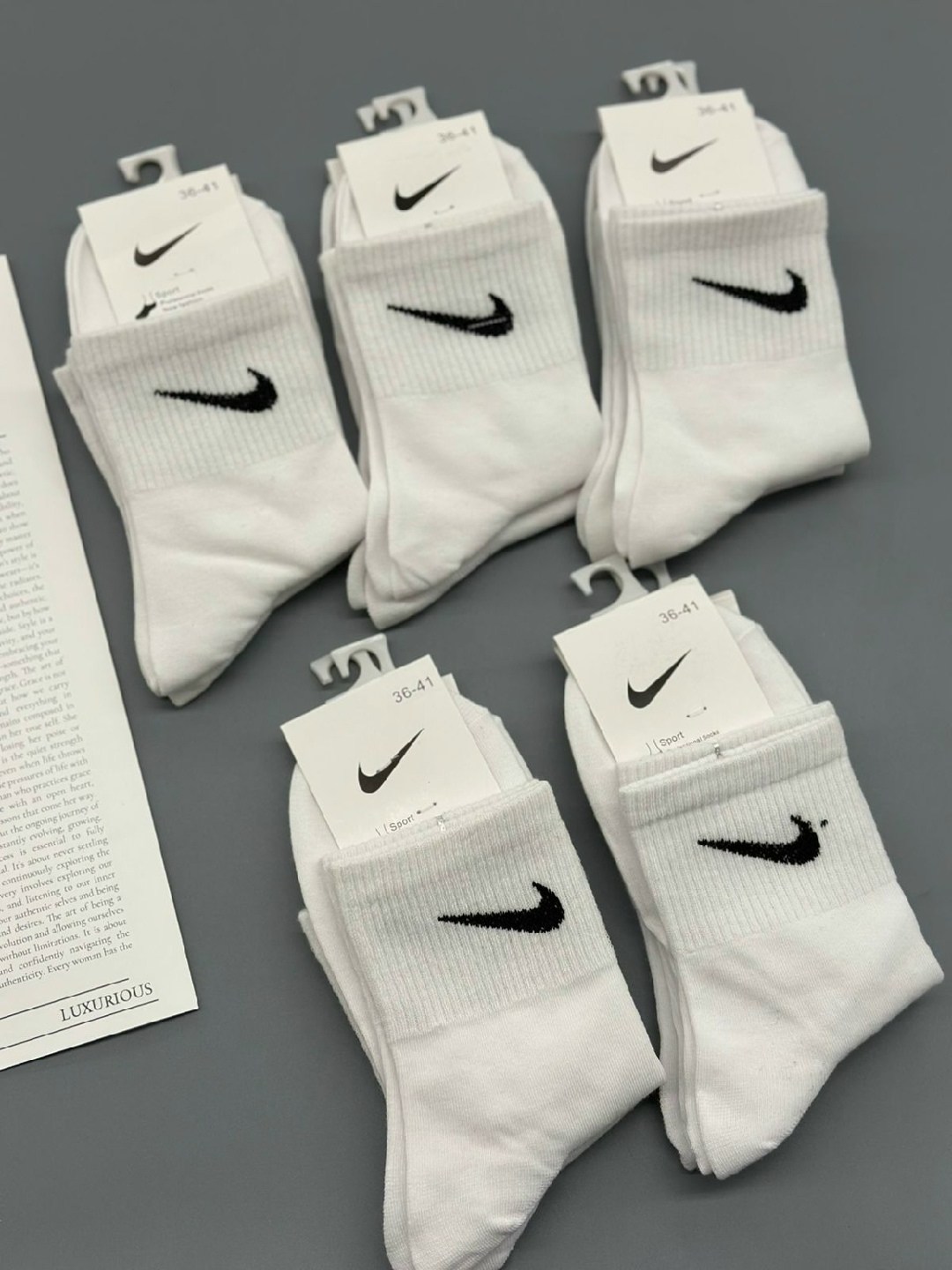 комплект носков женских nike н5ж белых 37-41 5 пар,nike комплект носков,носки nike,носки nike высокие,носки найк