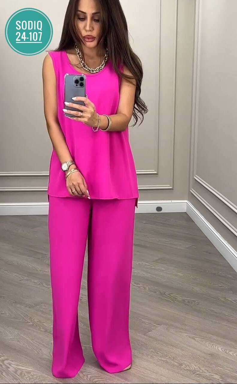 костюм двойка женская,женский брючный костюм двойка,костюм с брюками нарядный,брючный костюм anelli 1398 фуксия,костюм с брюками