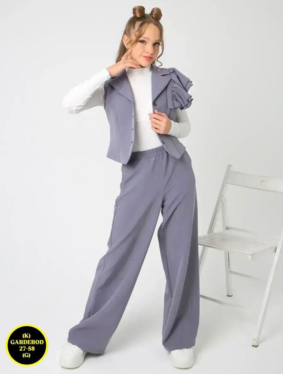 костюм школьный брючный с жилетом jutetti,костюм брючный,серый брючный костюм,костюм брючный с жилетом,школьный брючный костюм