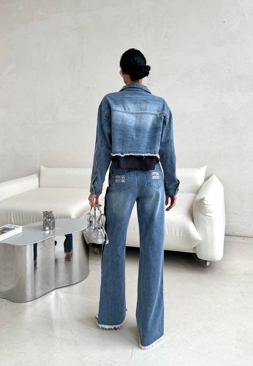 женский джинсовый костюм,стильные костюмы,костюм джинсовый,джинсовая куртка,стильный джинсовый костюм