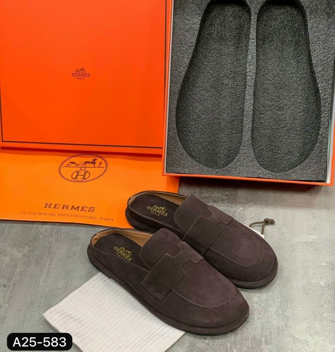 ,мюли кожаные, женская,обуви,эрмес