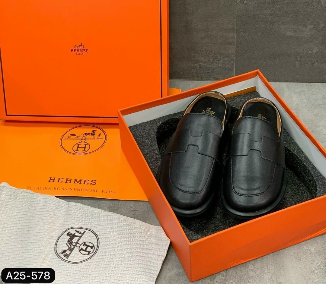 ,мюли кожаные, женская,обуви,эрмес