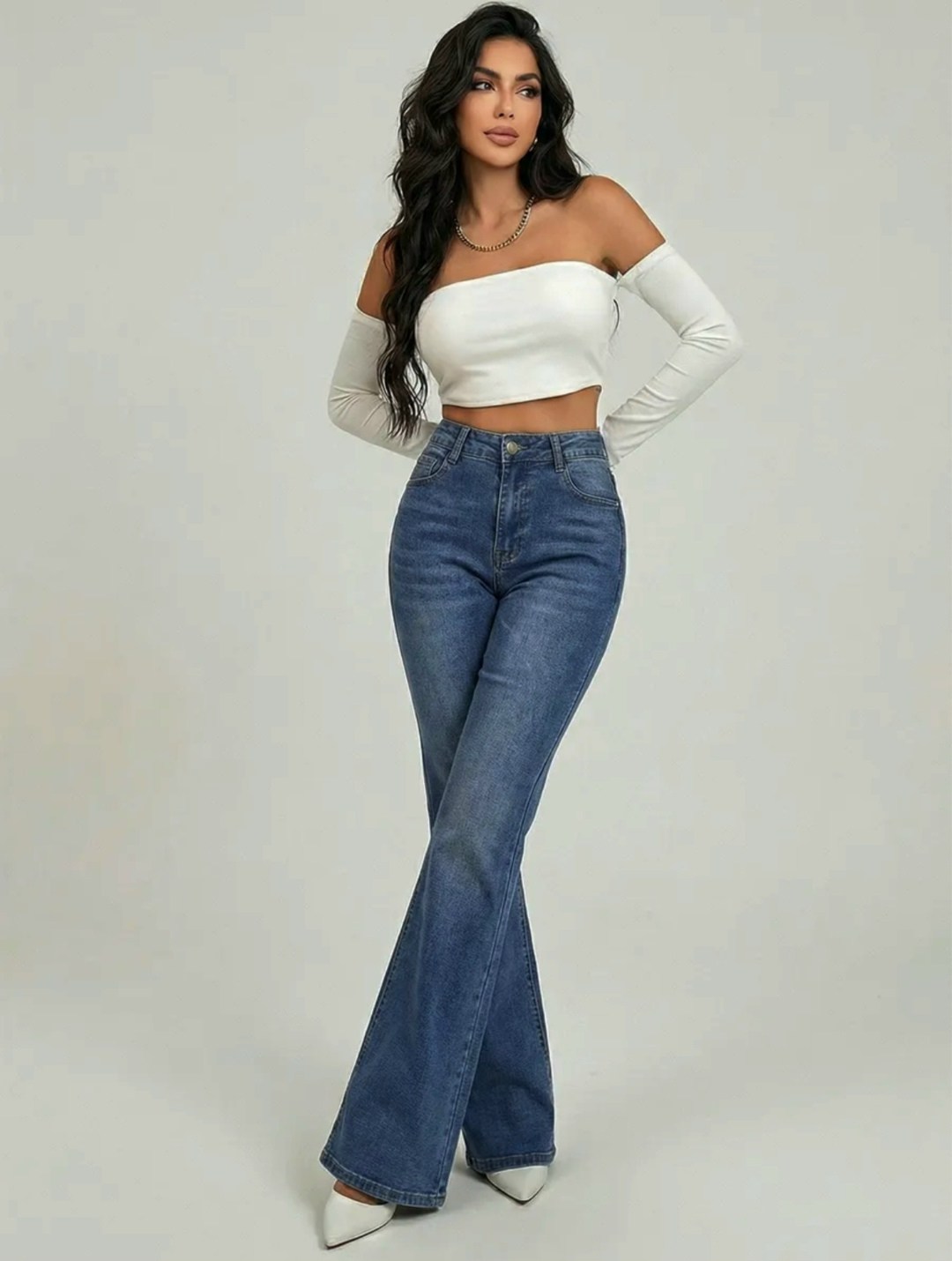 джинсы женские,джинсы женские клеш,джинсы клеш с высокой талией,синие джинсы клеш женские,расклешенные джинсы с высокой талией