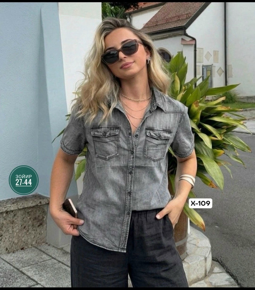 женская джинсовая рубашка,джинсовая рубашка с коротким рукавом,джинсовая рубашка,джинсовая блузка,джинсовая рубашка sela