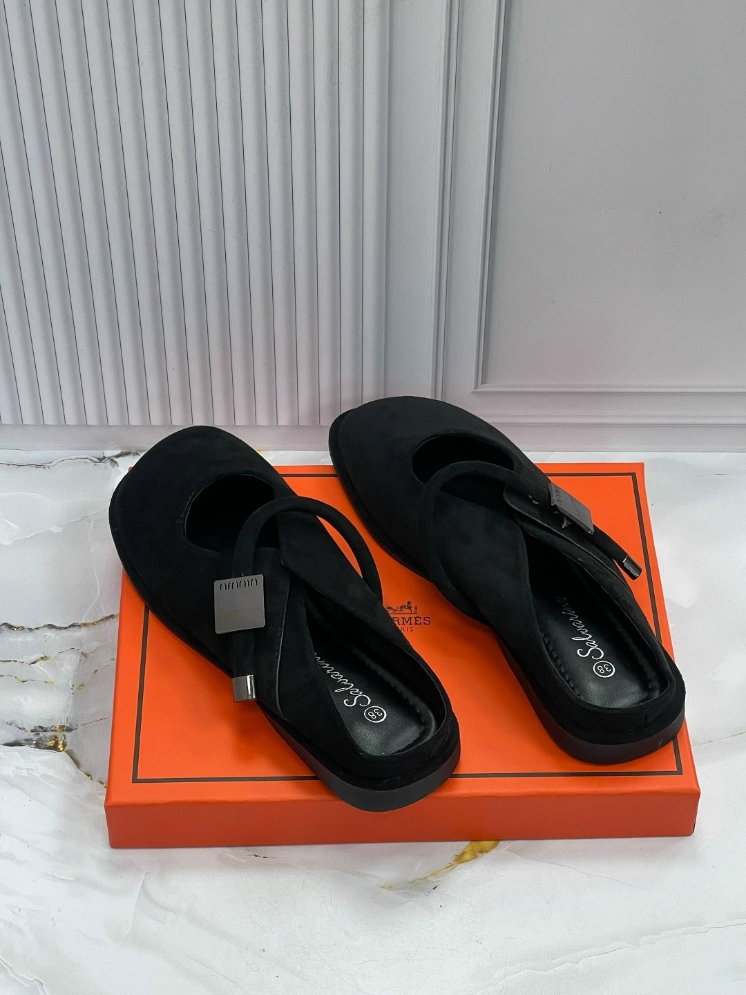 ,замшевые шлепанцы hermes,мюли hermes,мюли женские,шлепанцы женские