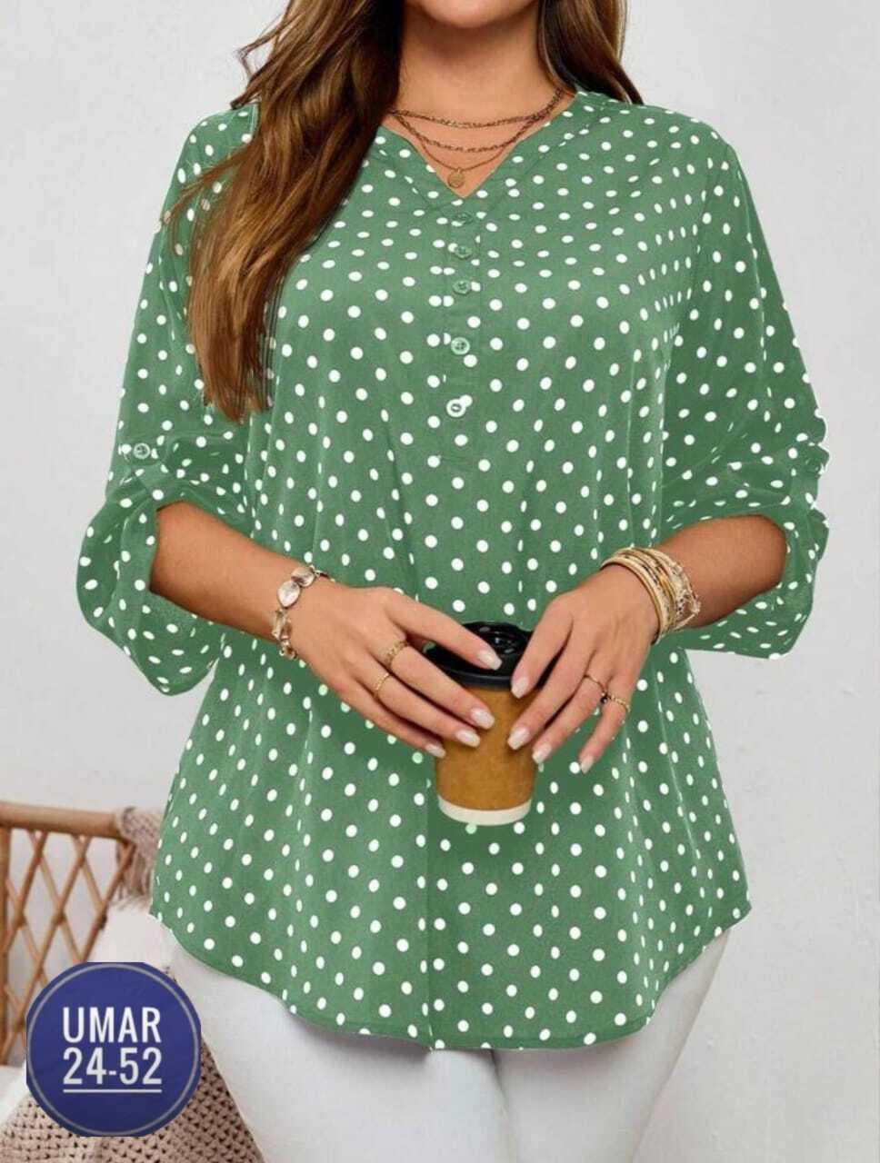 блузка в горошек для полных,блузка женская модная,блузка женская,блузы в горошек для полных,женская блузка больших размеров