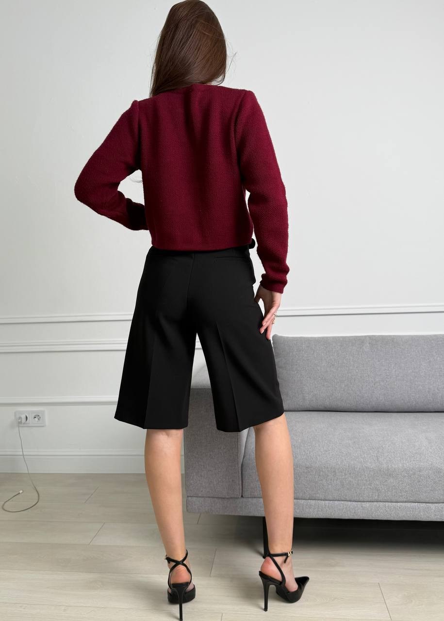 шорты классические длинные бермуды,женские шорты,шорты бермуды,шорты гранатовый vilatte 021555086,длинные шорты