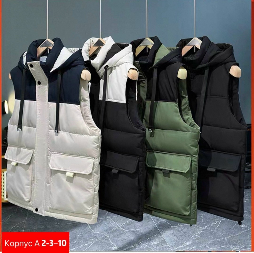 жилет мужской зеленый,жилет мужской,теплый жилет с капюшоном,теплый жилет,жилет