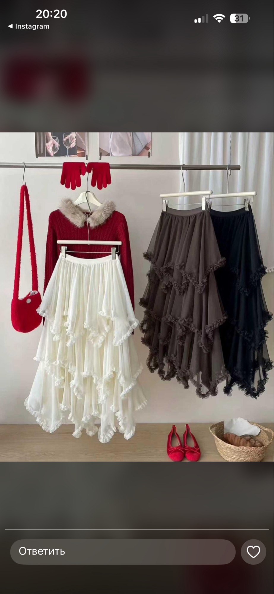 юбка с оборками,многослойная юбка,юбка с рюшами,юбка средней длины,юбка