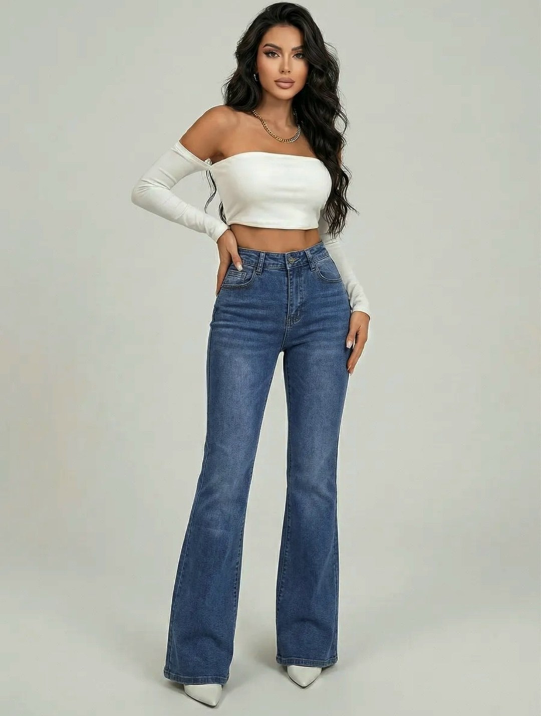 джинсы женские,джинсы женские клеш,джинсы клеш с высокой талией,синие джинсы клеш женские,расклешенные джинсы с высокой талией