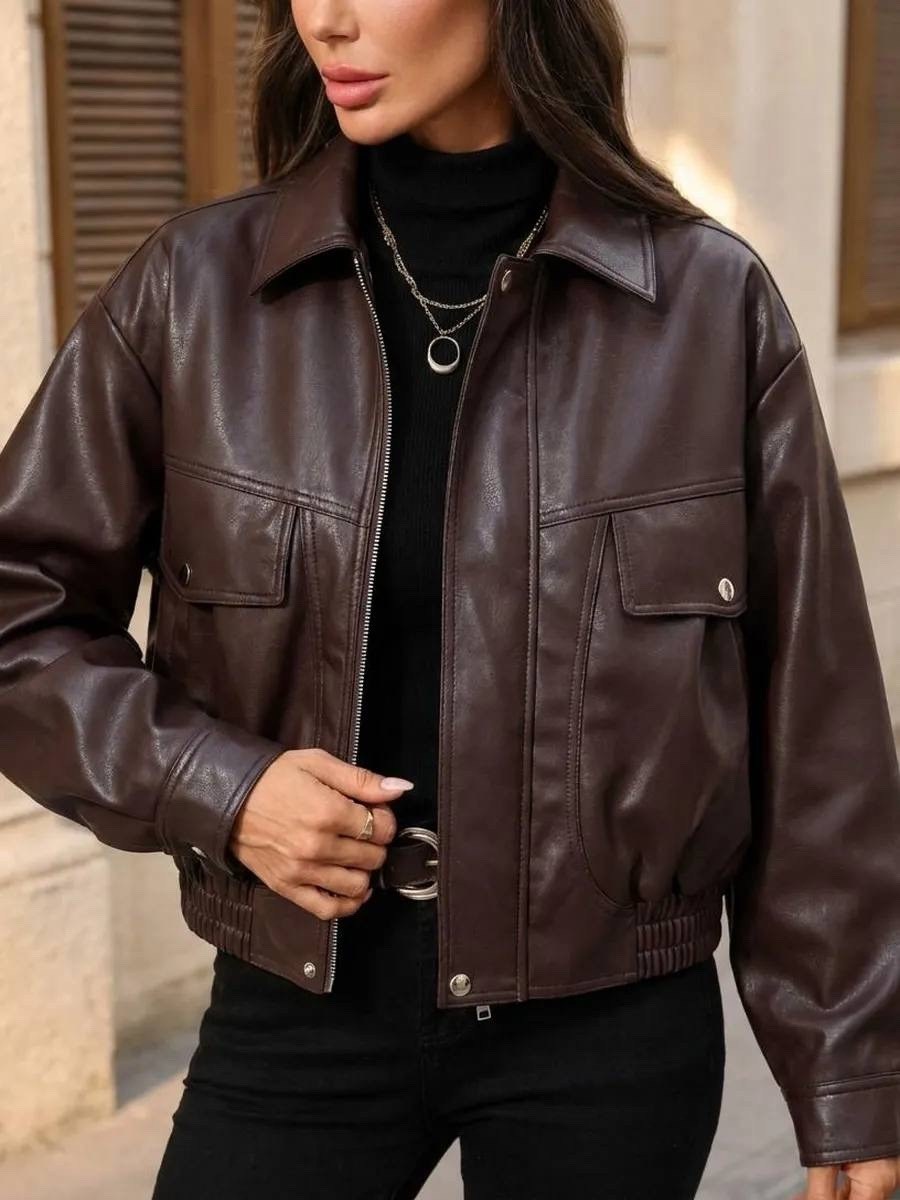 женская куртка из искусственной кожи,женская кожаная куртка,куртка бомбер,кожаная куртка,модная куртка