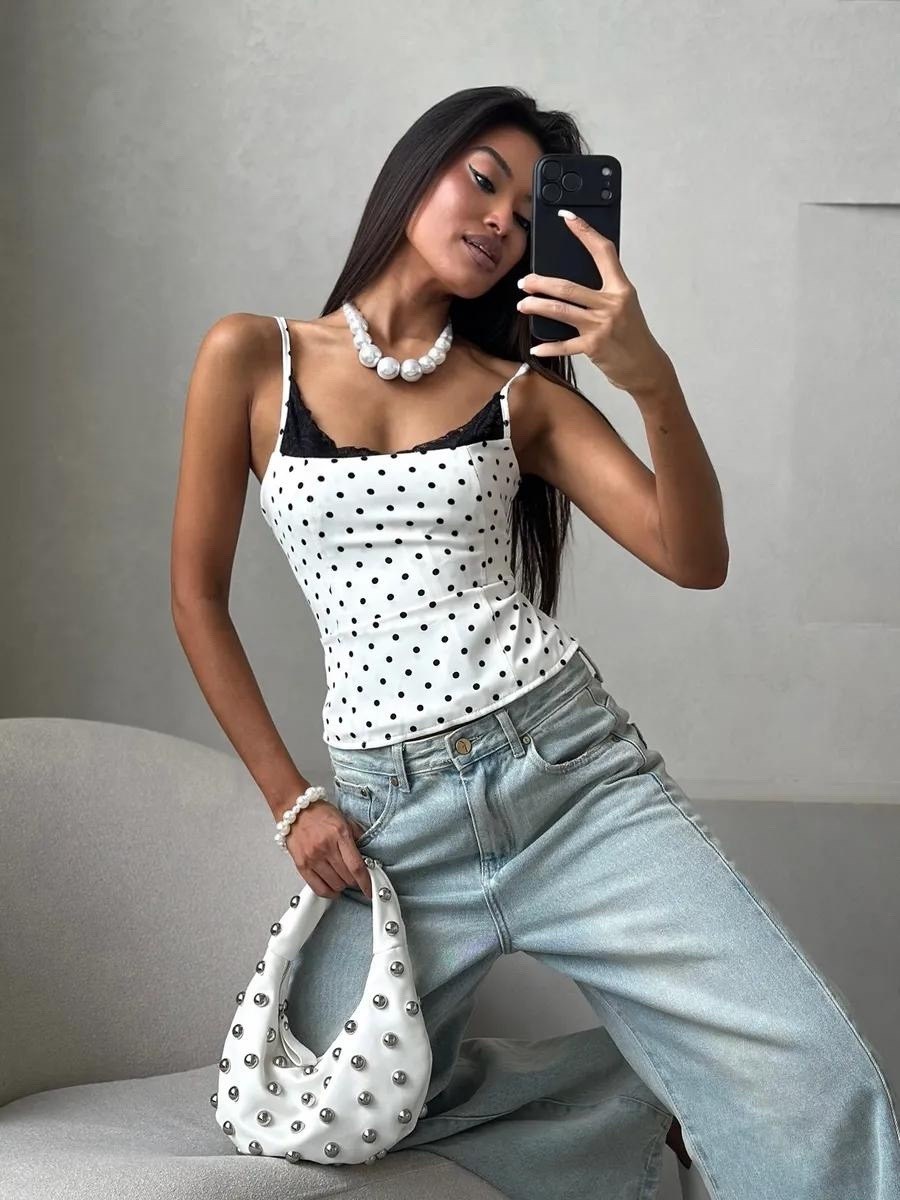 топ в горошек,женские топы,топ в горошек женская,летние топы,топы и майки