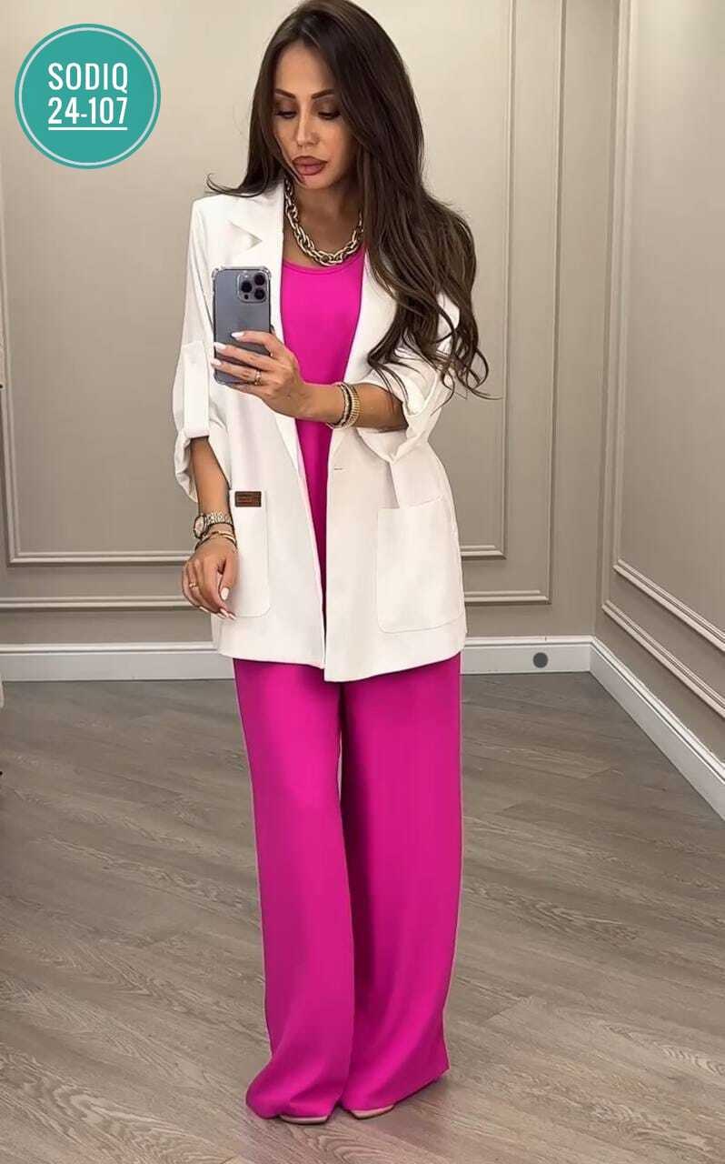 костюм двойка женская,женский брючный костюм двойка,костюм с брюками нарядный,брючный костюм anelli 1398 фуксия,костюм с брюками