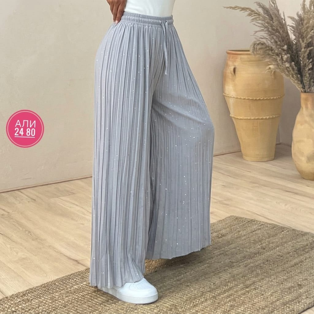 женские плиссированные брюки палаццо,женские широкие брюки,брюки палаццо,шифоновые брюки,брюки женские из тонкого шифона плиссированные широкие штаны