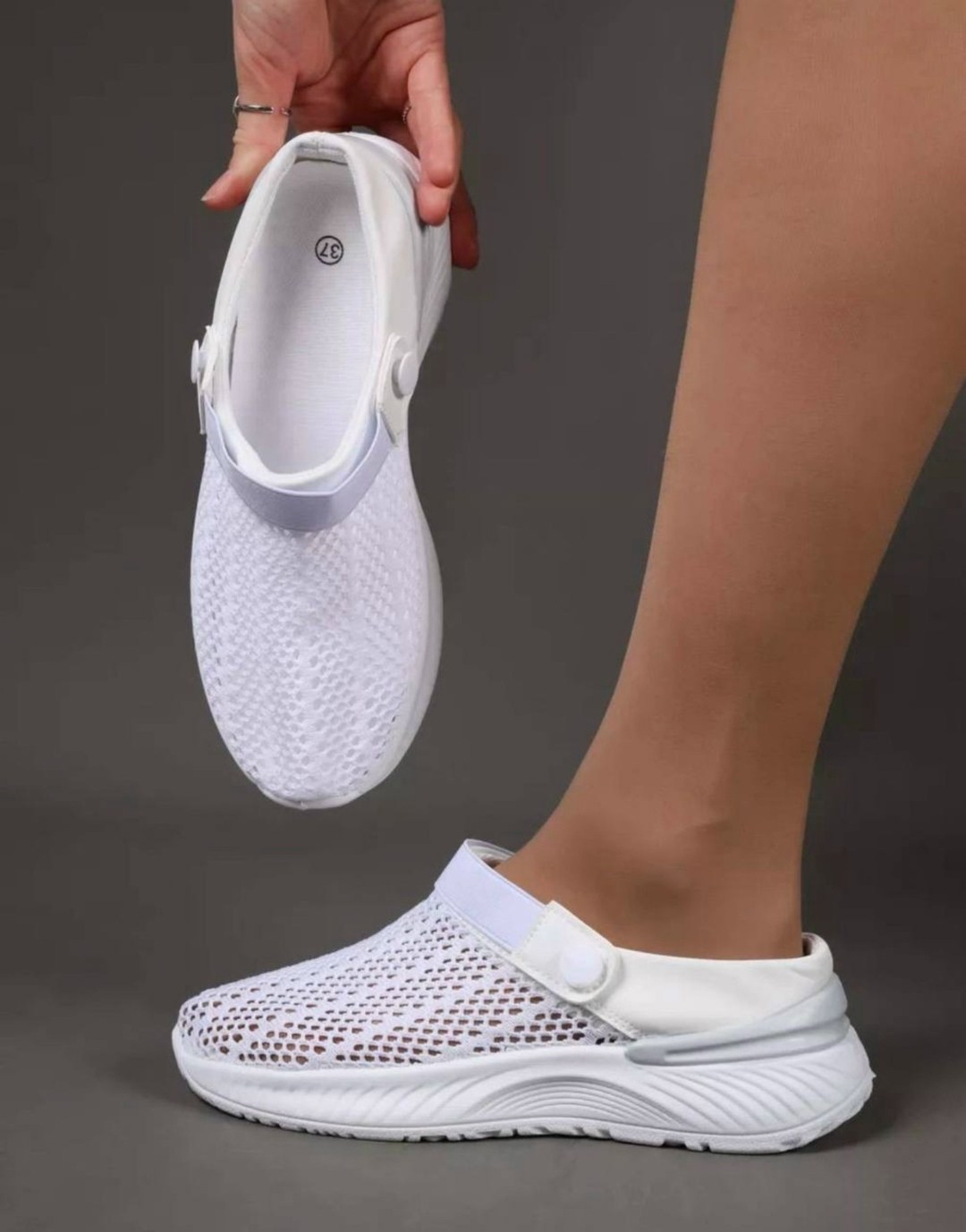 ,сабо женские, женская,сабо с перфорацией,слипоны женские белые летние