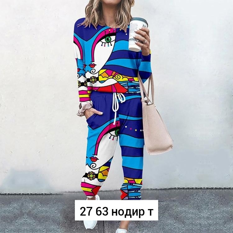 женский спортивный костюм из двух предметов,женский повседневный костюм из двух предметов,костюм с принтом,женские спортивные костюмы,женские спортивные костюмы из 2 предметов