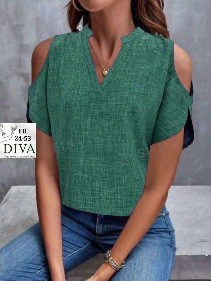 женская блузка,блузка женская модная,летние блузки женские,женская блузка с открытыми плечами,женская шифоновая блузка с v-образным вырезом