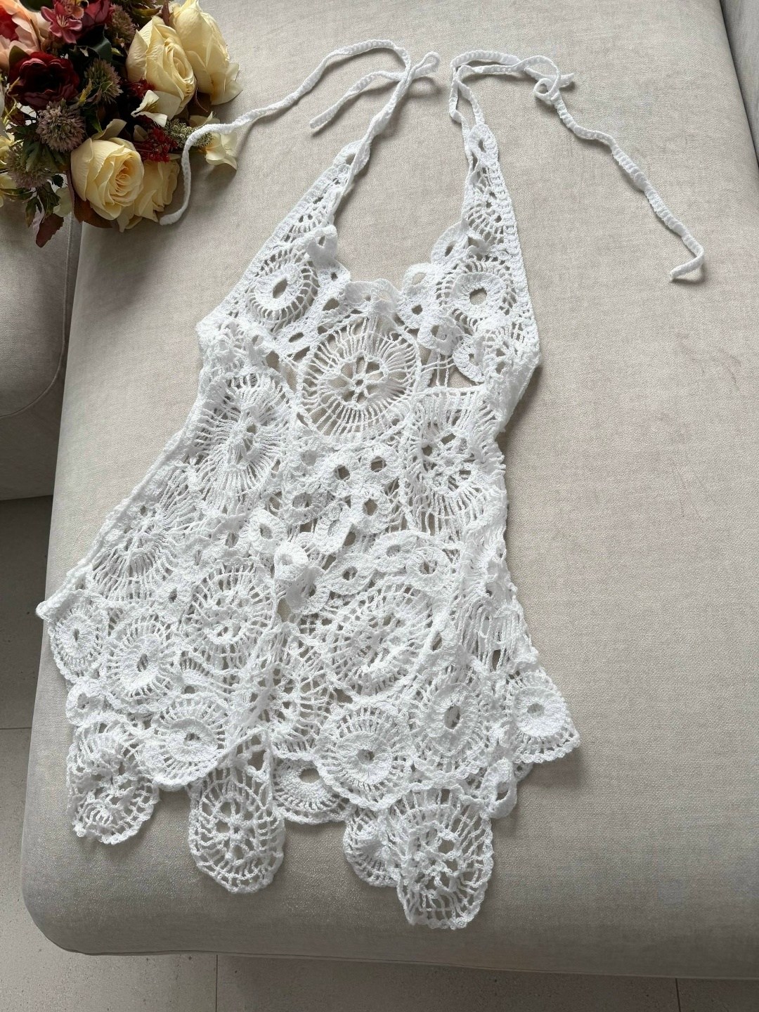 вязаное пляжное платье,ажурное платье,пляжное платье крючком,пляжное платье,кружевное мини платье