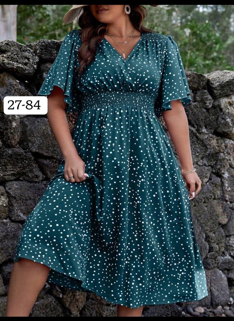 женственное платье в горошек,летнее женское платье,нарядное платье,платья для полных,платья в горошек