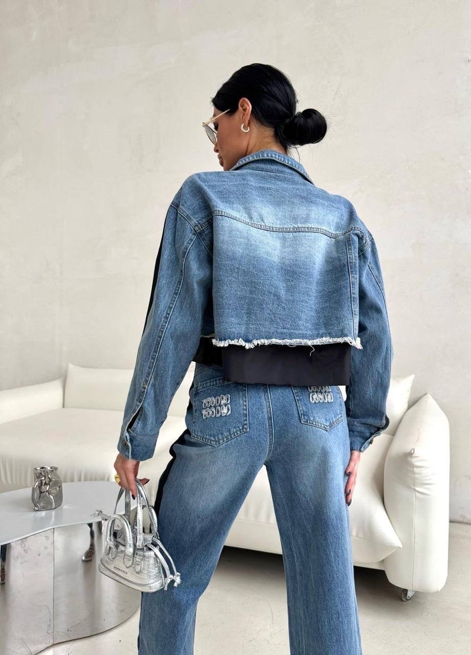 женский джинсовый костюм,стильные костюмы,костюм джинсовый,джинсовая куртка,стильный джинсовый костюм