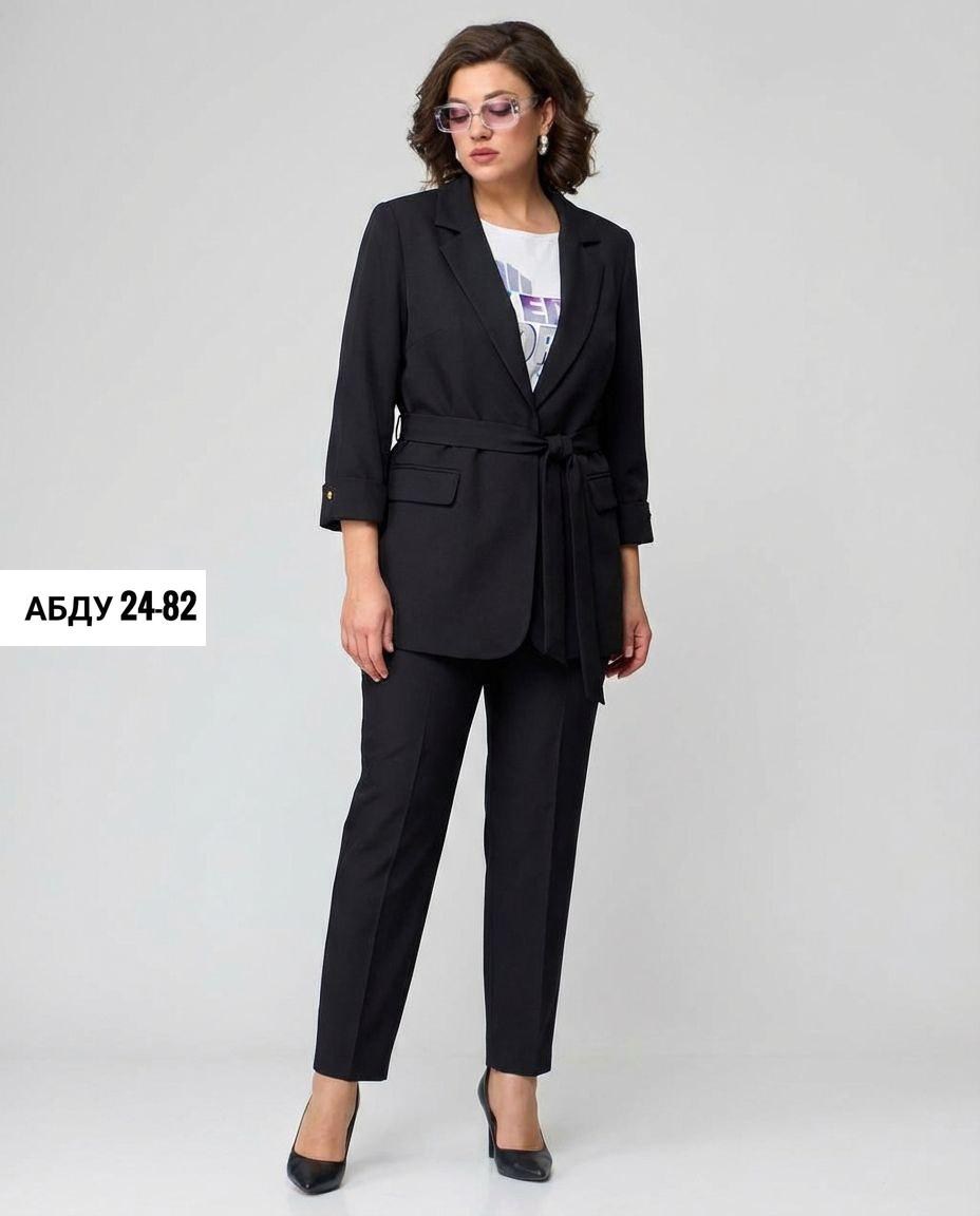 брючный костюм iva 1458 черный,брючный костюм,костюм брючный vilena 1018 черный,женский брючный костюм,женский брючный костюм двойка