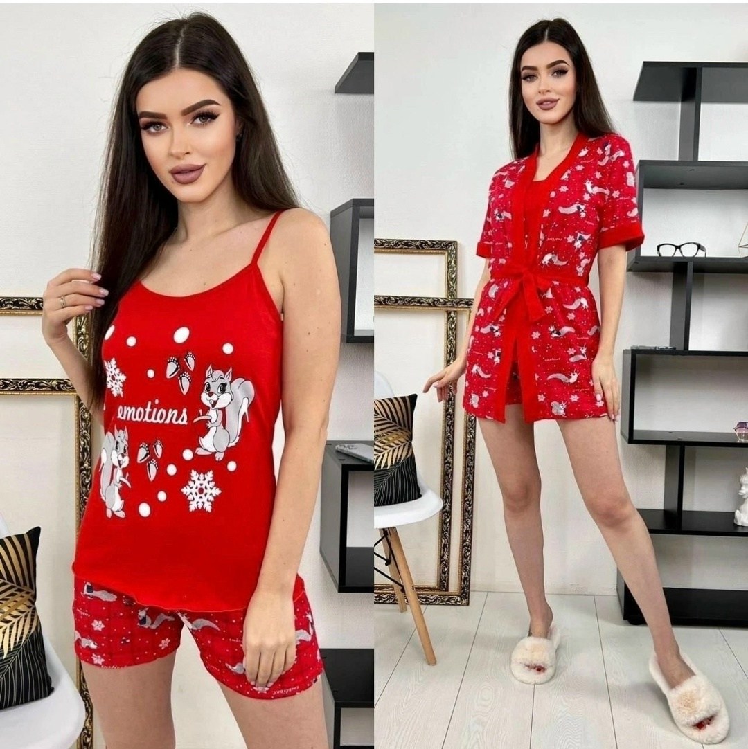 пижама женская,пижама с халатом ,пижама с халатом,пижамные костюмы,новогодние пижамы