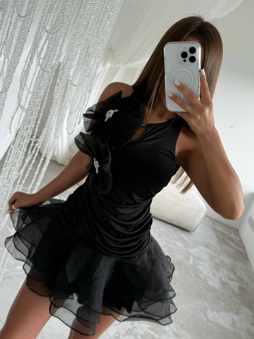 нарядное платье,платье,шифоновое платье,платье с фатином вечернее